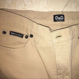 D&G Dolce Gabbana tan jean bootcut logo beige nude